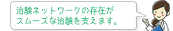 治験ネットワークの存在がスムーズな治験を支えます。