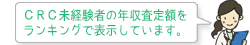 ＣＲＣ未経験者の年収査定額をランキングで表示しています。